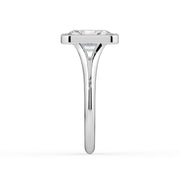 The Gabriella Ring — Radiant Bezel with Split Band Lab-Grown Diamond Engagement Ring in White Gold | The Jewel Concierge