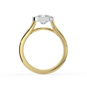 The Gabriella Ring — Radiant Bezel with Split Band Lab-Grown Diamond Engagement Ring in Two-Tone Yellow and White Gold | The Jewel Concierge