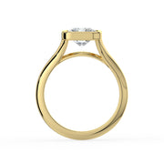 The Gabriella Ring — Radiant Bezel with Split Band Lab-Grown Diamond Engagement Ring in Yellow Gold | The Jewel Concierge