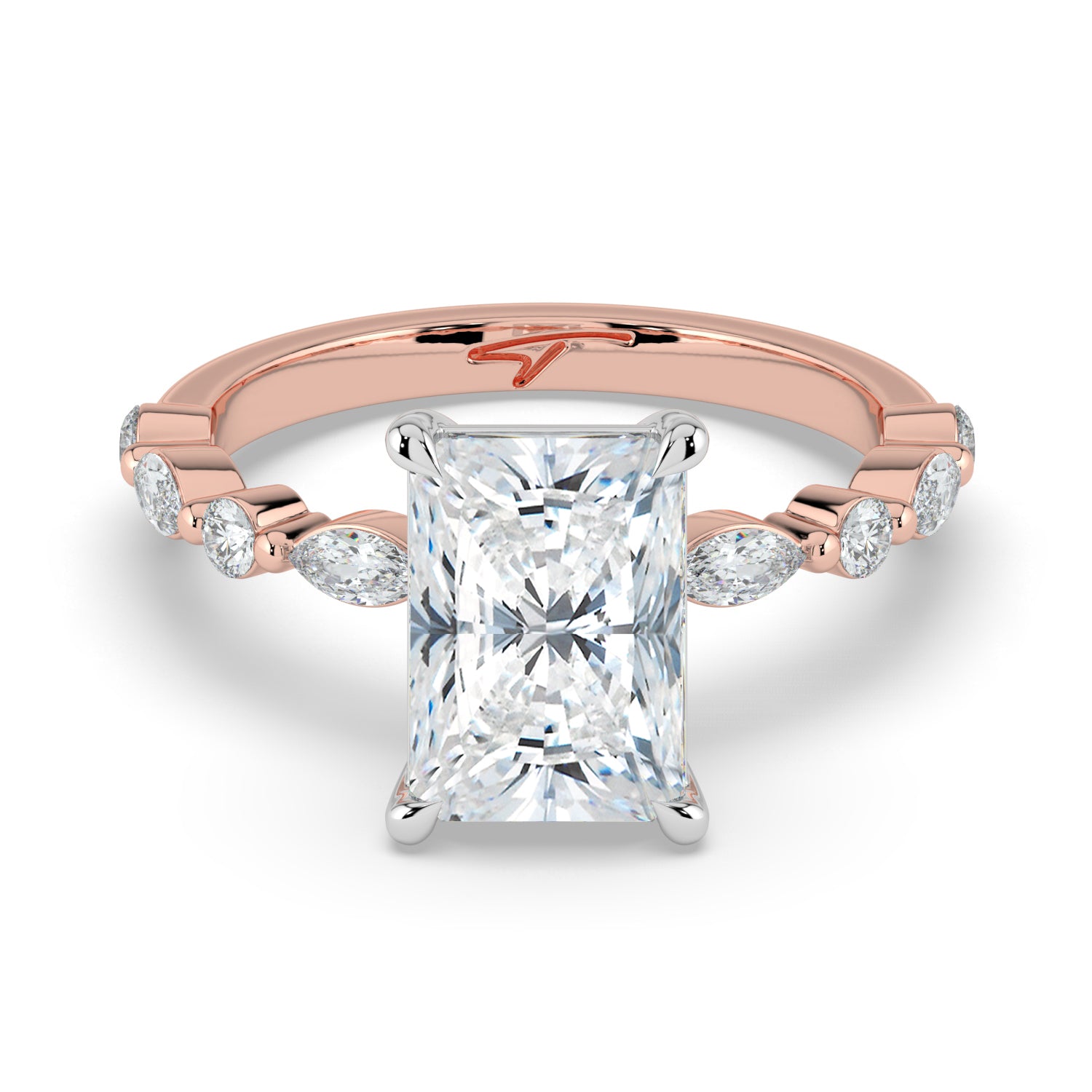 The Vega Ring - Radiant with Marquise & Round Accents