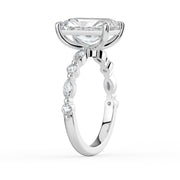 The Vega Ring – Radiant with Marquise & Round Accents in 14K White Gold and Yellow Gold – The Jewel Concierge