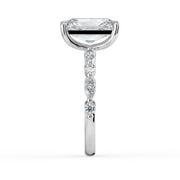 The Vega Ring – Radiant with Marquise & Round Accents in 18K White Gold – The Jewel Concierge