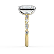 The Vega Ring – Radiant with Marquise & Round Accents in Platinum – The Jewel Concierge
