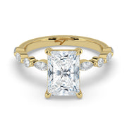 The Vega Ring – Radiant with Marquise & Round Accents in 14K Yellow Gold – The Jewel Concierge