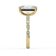 The Vega Ring – Radiant with Marquise & Round Accents in 18K Yellow Gold – The Jewel Concierge