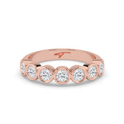 The Sara Ring - Round Bezel Set Half Eternity Band