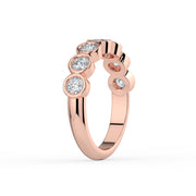 The Sara Ring - Round Bezel Set Half Eternity Band