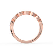 The Sara Ring - Round Bezel Set Half Eternity Band