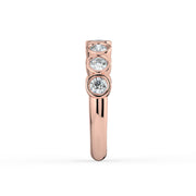 The Sara Ring - Round Bezel Set Half Eternity Band