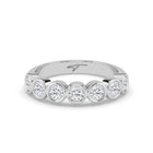 The Sara Ring - Round Bezel Set Half Eternity Band