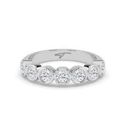 The Sara Ring - Round Bezel Set Half Eternity Band