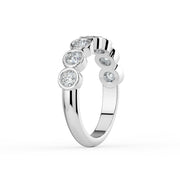 The Sara Ring - Round Bezel Set Half Eternity Band