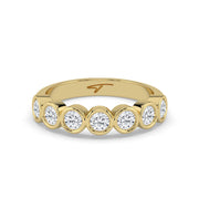 The Sara Ring - Round Bezel Set Half Eternity Band