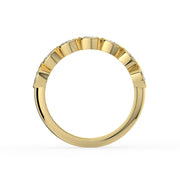 The Sara Ring - Round Bezel Set Half Eternity Band