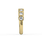 The Sara Ring - Round Bezel Set Half Eternity Band