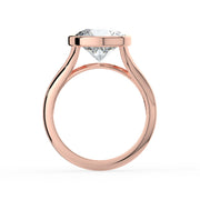 The Gabriella Ring — Round Bezel with Split Band Lab-Grown Diamond Engagement Ring in Rose Gold | The Jewel Concierge