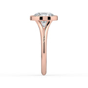The Gabriella Ring — Round Bezel with Split Band Lab-Grown Diamond Engagement Ring in Rose Gold | The Jewel Concierge