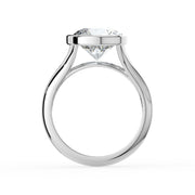 The Gabriella Ring — Round Bezel with Split Band Lab-Grown Diamond Engagement Ring in White Gold | The Jewel Concierge