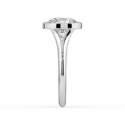 The Gabriella Ring — Round Bezel with Split Band Lab-Grown Diamond Engagement Ring in White Gold | The Jewel Concierge