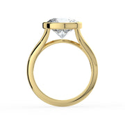 The Gabriella Ring — Round Bezel with Split Band Lab-Grown Diamond Engagement Ring in Yellow Gold | The Jewel Concierge