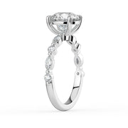 The Vega Ring — Round with Marquise & Round Accents Lab-Grown Diamond Engagement Ring in White Gold | The Jewel Concierge