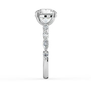 The Vega Ring — Round with Marquise & Round Accents Lab-Grown Diamond Engagement Ring in White Gold | The Jewel Concierge
