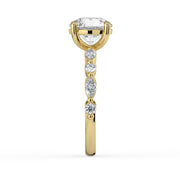 The Vega Ring — Round with Marquise & Round Accents Lab-Grown Diamond Engagement Ring in Yellow Gold | The Jewel Concierge