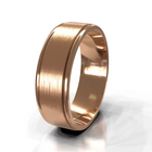 Brushed Dual Groove Flat Men's Wedding Band