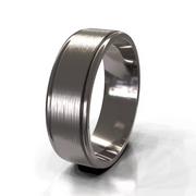The Matteo Ring — Brushed Dual Groove Flat Men's Wedding Band | The Jewel Concierge