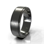 Brushed Dual Groove Flat Men's Wedding Band