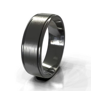 The Matteo Ring — Brushed Dual Groove Flat Men's Wedding Band | The Jewel Concierge