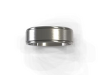 Brushed Dual Groove Flat Men's Wedding Band