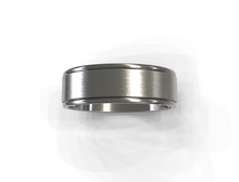 Brushed Dual Groove Flat Men's Wedding Band