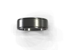 Brushed Dual Groove Flat Men's Wedding Band