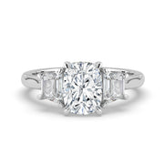 The Selene Ring — Cushion & Trapezoid Trilogy Lab-Grown Diamond Engagement Ring | The Jewel Concierge