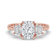 The Selene Ring — Cushion & Trapezoid Trilogy Lab-Grown Diamond Engagement Ring | The Jewel Concierge