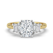 The Selene Ring — Cushion & Trapezoid Trilogy Lab-Grown Diamond Engagement Ring | The Jewel Concierge
