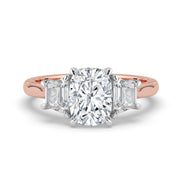 The Selene Ring — Cushion & Trapezoid Trilogy Lab-Grown Diamond Engagement Ring | The Jewel Concierge