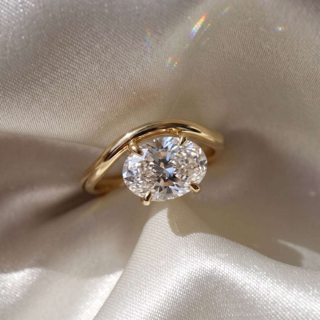 The Solis Ring — Curved East West Engagement Ring | The Jewel Concierge