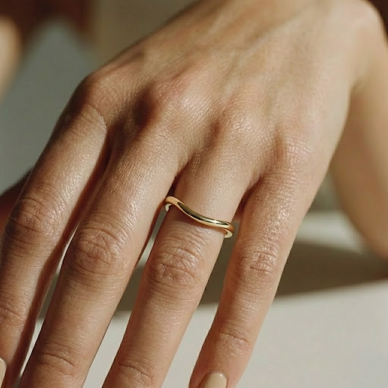 The Solis Ring – Plain Curved Wedding Band – The Jewel Concierge
