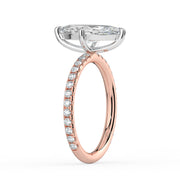 The Astra Ring — Marquise Solitaire with Pavé Band Lab-Grown Diamond Engagement Ring in Two-Tone Rose and White Gold | The Jewel Concierge