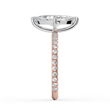 The Astra Ring - Marquise Solitaire with Pavé Band
