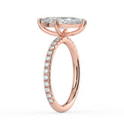 The Astra Ring - Marquise Solitaire with Pavé Band