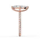 The Astra Ring - Marquise Solitaire with Pavé Band
