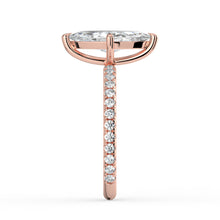 The Astra Ring - Marquise Solitaire with Pavé Band