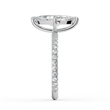 The Astra Ring - Marquise Solitaire with Pavé Band