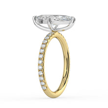The Astra Ring - Marquise Solitaire with Pavé Band
