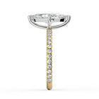 The Astra Ring - Marquise Solitaire with Pavé Band