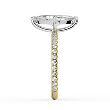 The Astra Ring - Marquise Solitaire with Pavé Band