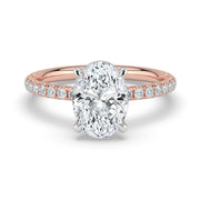 The Astra Ring – Oval Solitaire with Pavé Band – The Jewel Concierge